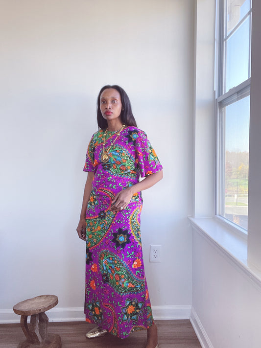 70s Hawaiian Kaftan Dress