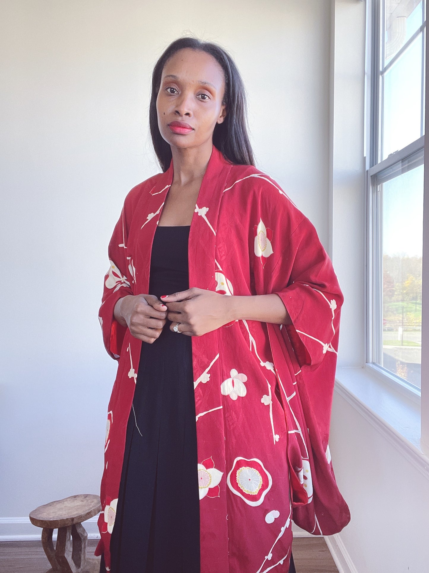 Vintage Silk Haori Kimono Robe Duster