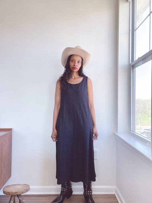 Noir Vintage Jersey Cotton Tank Dress